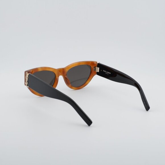 Saint Laurent SL M94 007 Sunglasses Havana Cat Eye Frame, Black Lenses - Picture 6 of 11